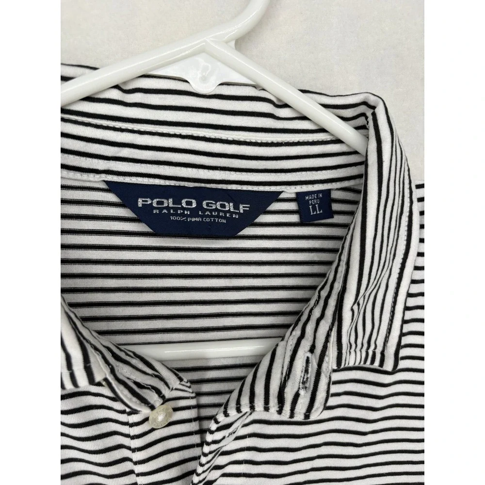 Ralph Lauren Golf Polo Black And White Micro Striped Shirt